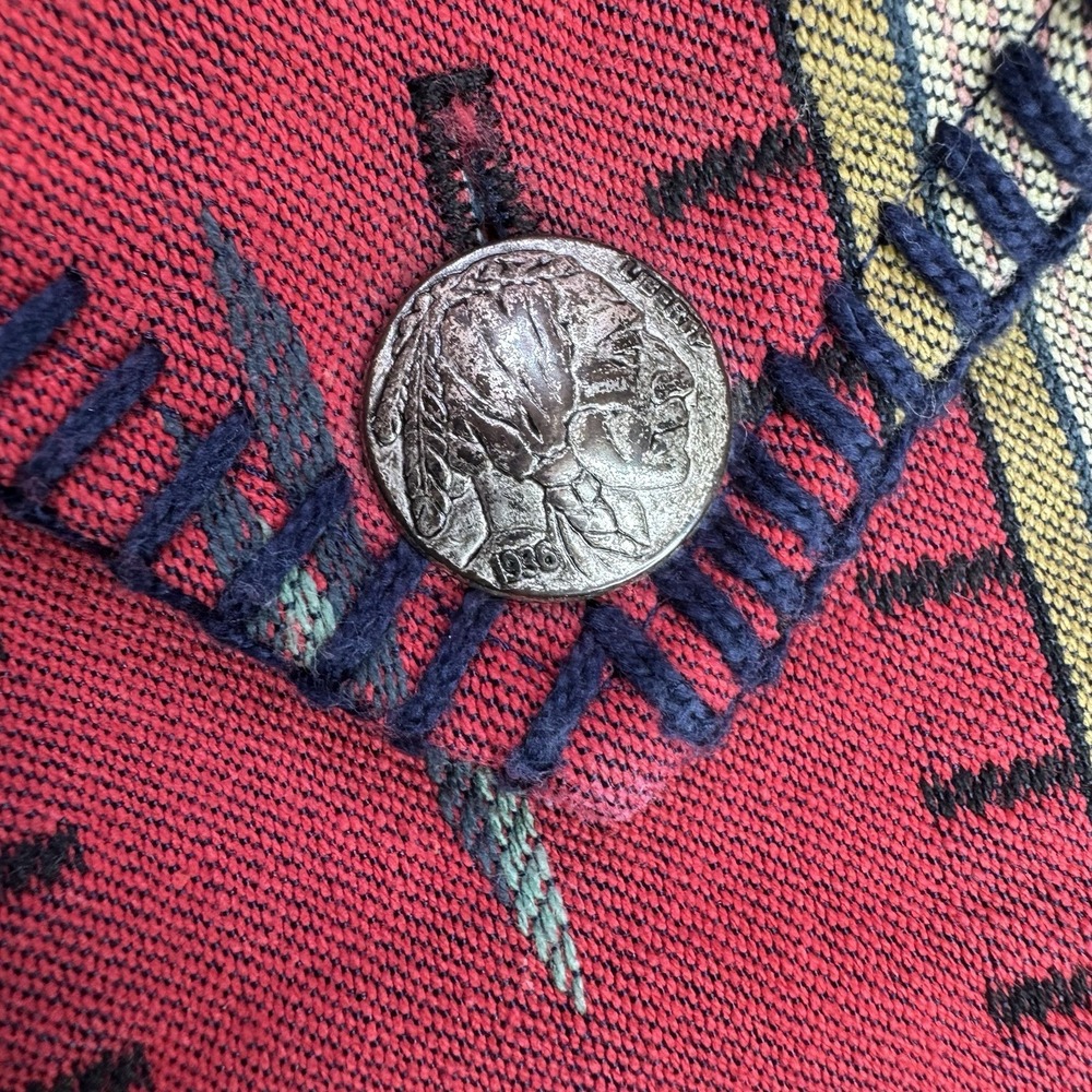 Vintage‎ RoughRider Circle T Vest Womens M/L SouthWestern Striped Concho Button - Picture 5 of 16